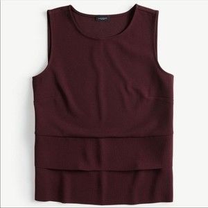 Ann Taylor Tiered Knit Shell Burgundy Size M / L